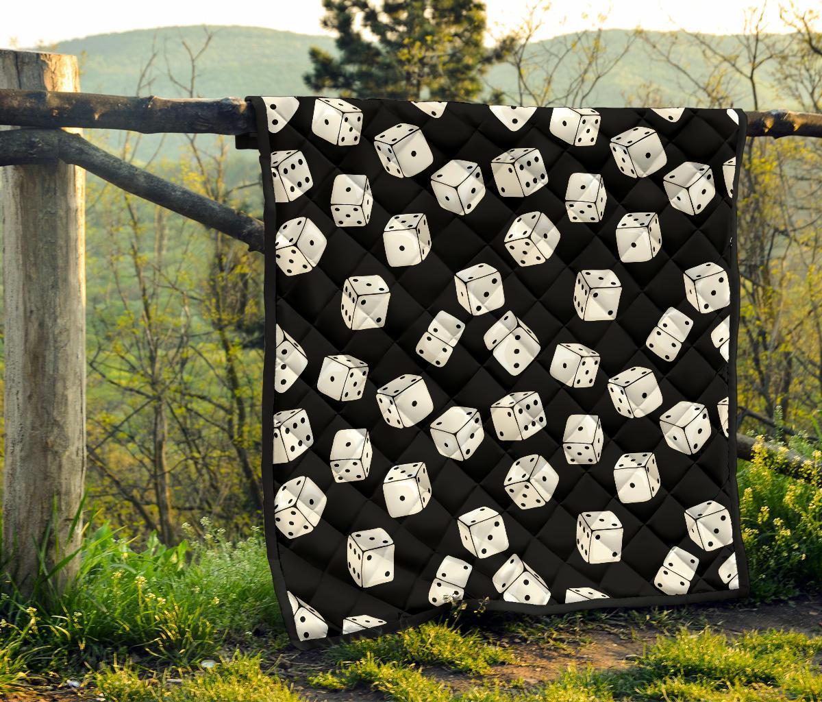 Casino Dice Pattern Print Quilt-grizzshop
