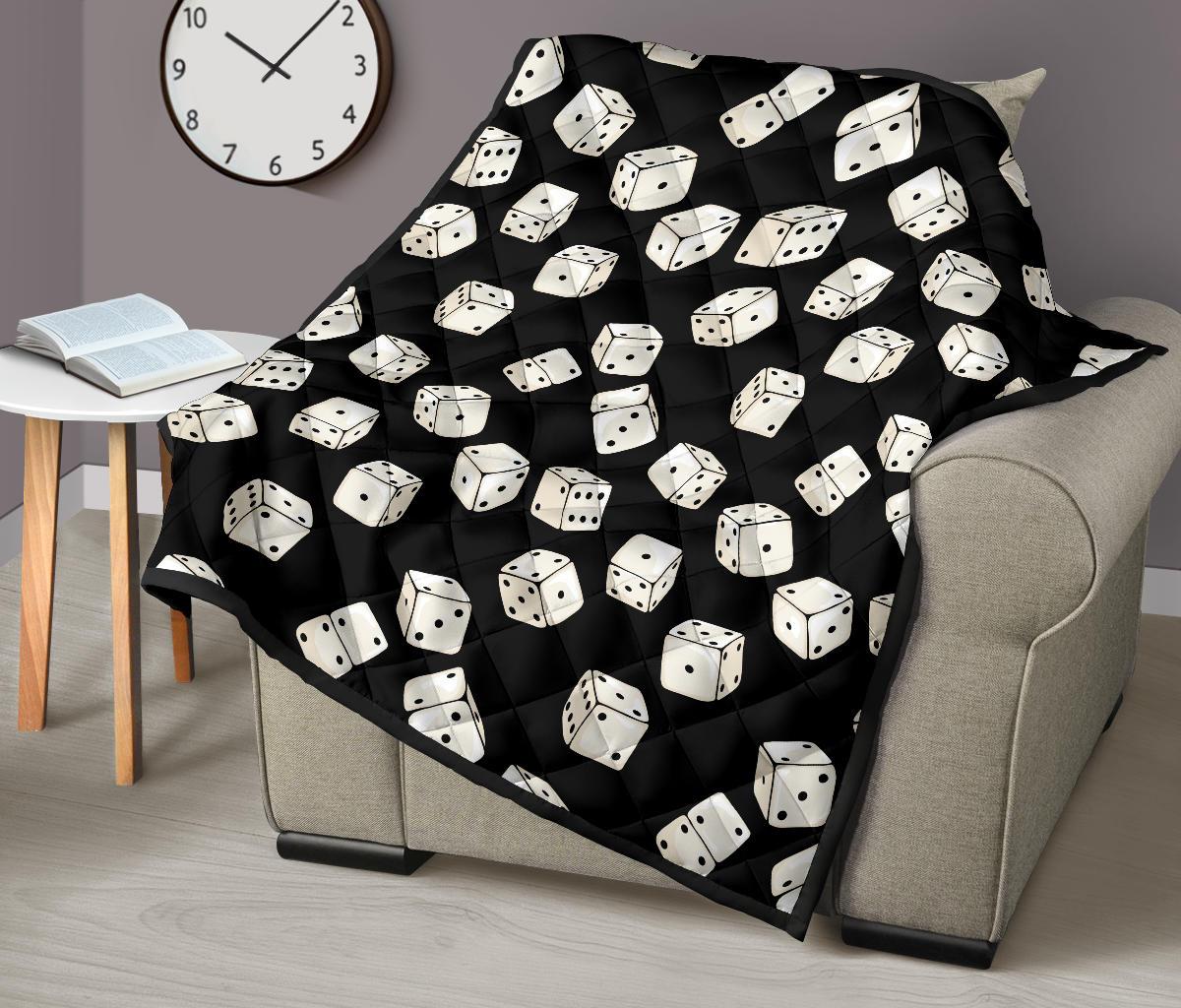 Casino Dice Pattern Print Quilt-grizzshop