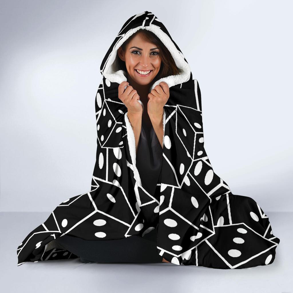 Casino Dice Print Pattern Hooded Blanket-grizzshop