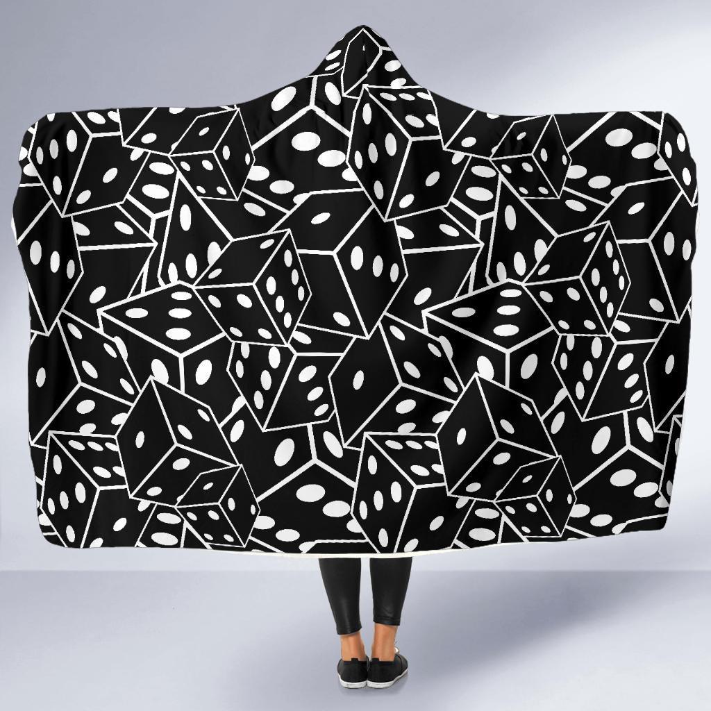 Casino Dice Print Pattern Hooded Blanket-grizzshop