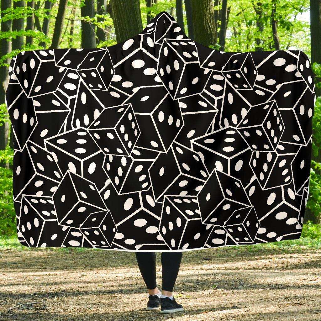 Casino Dice Print Pattern Hooded Blanket-grizzshop