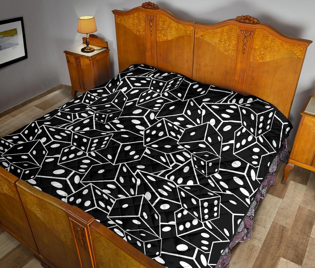 Casino Dice Print Pattern Quilt-grizzshop