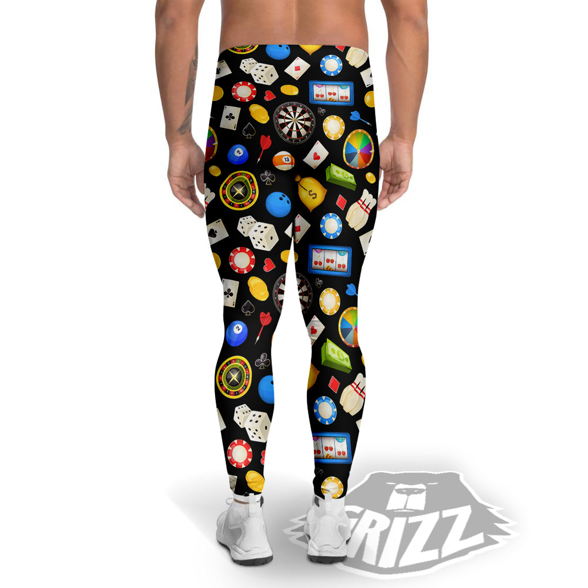 Casino Entertainments Print Pattern Men's Leggings-grizzshop