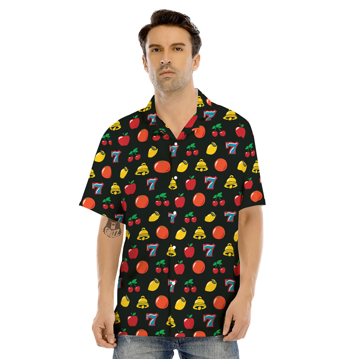 Casino Lucky Sevens Print Pattern Men's Hawaiian Shirt-grizzshop