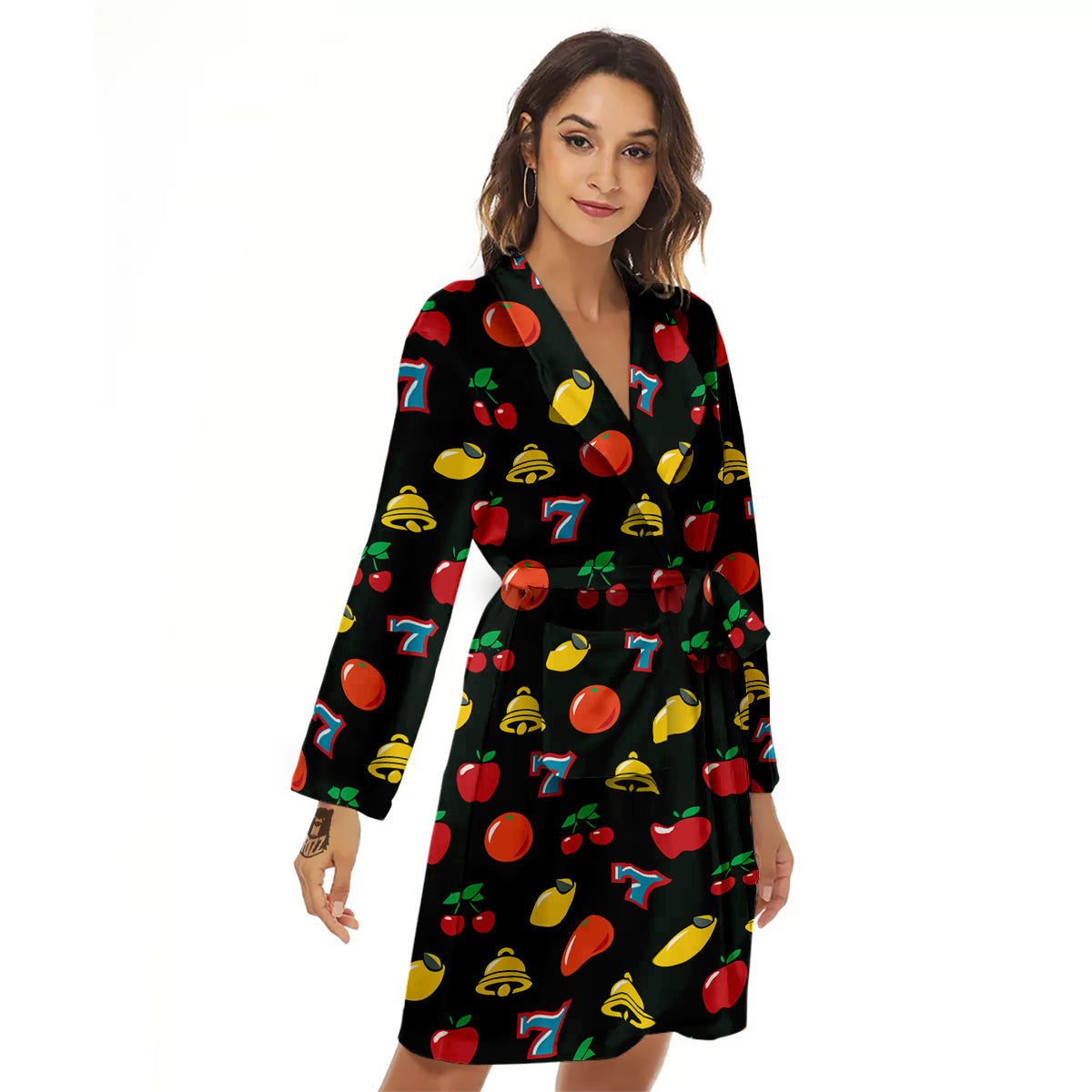 Casino Lucky Sevens Print Pattern Women's Robe-grizzshop