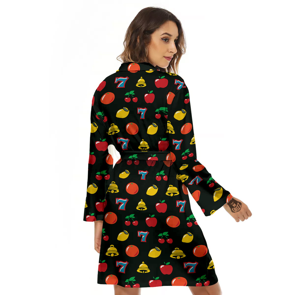 Casino Lucky Sevens Print Pattern Women's Robe-grizzshop