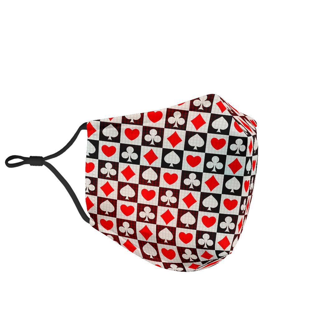 Casino Playing Card Poker Pattern Print Face Mask-grizzshop