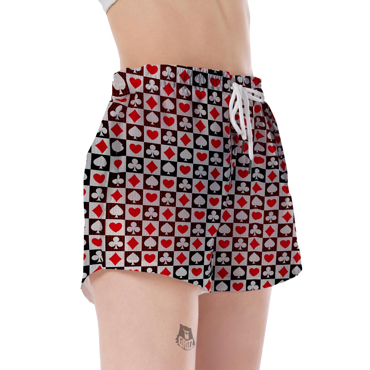 Casino Playing Card Poker Pattern Print Women's Shorts-grizzshop