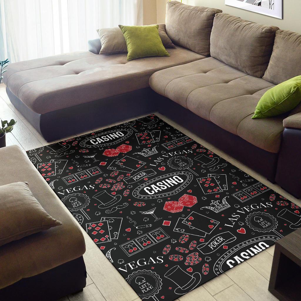 Casino Poker Pattern Print Floor Mat-grizzshop