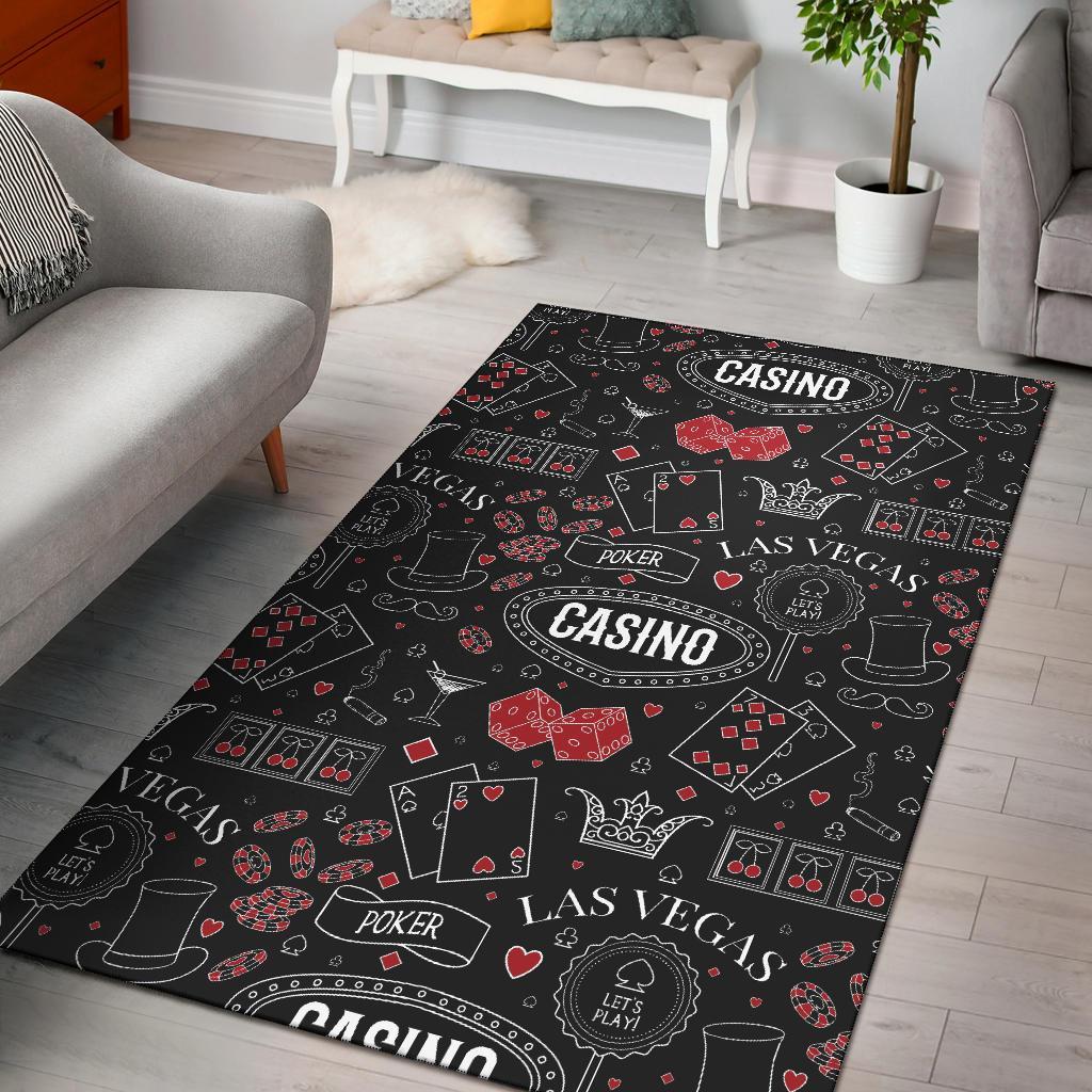 Casino Poker Pattern Print Floor Mat-grizzshop