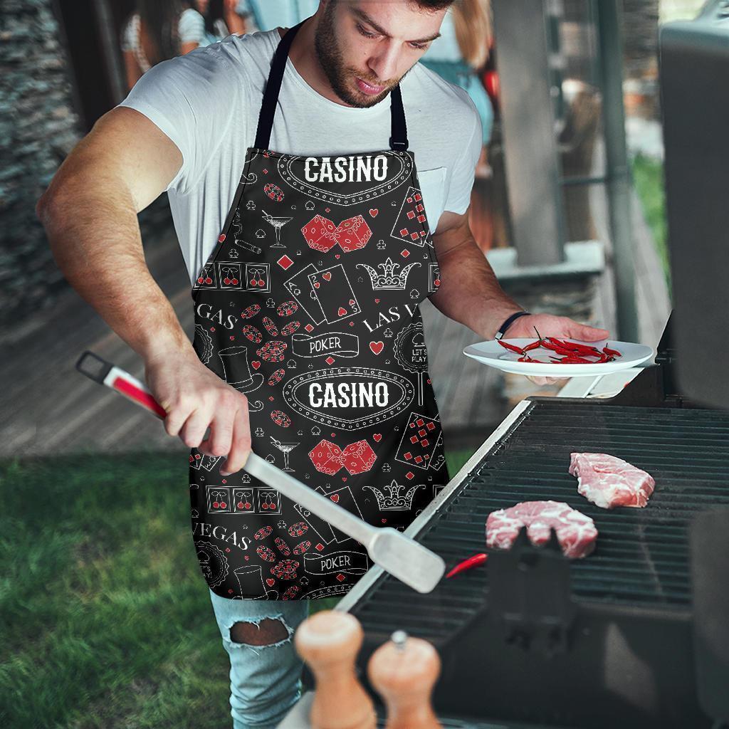 Casino Poker Pattern Print Men's Apron-grizzshop