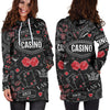 Casino Poker Pattern Print Women Hoodie Dress-grizzshop