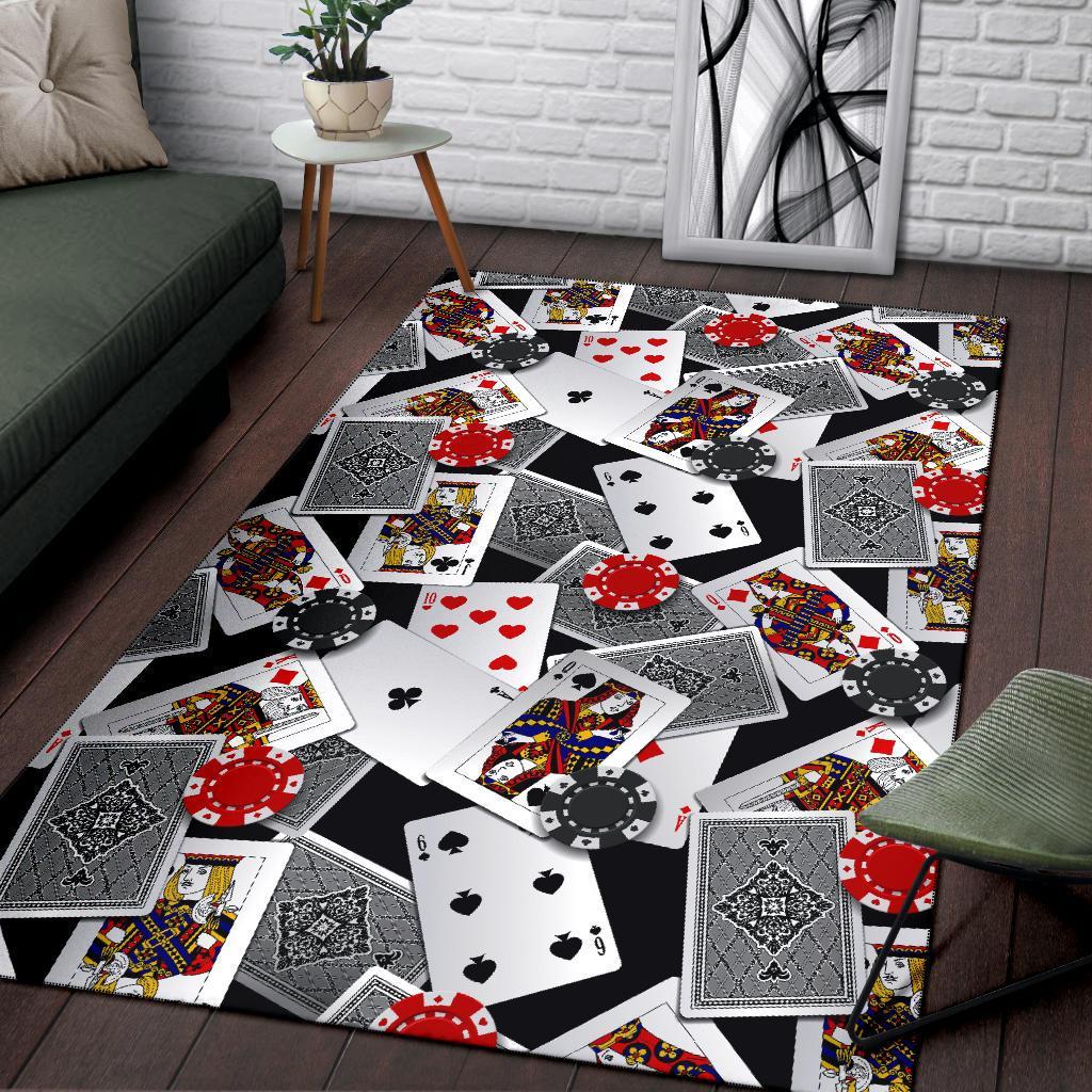 Casino Poker Print Pattern Floor Mat-grizzshop
