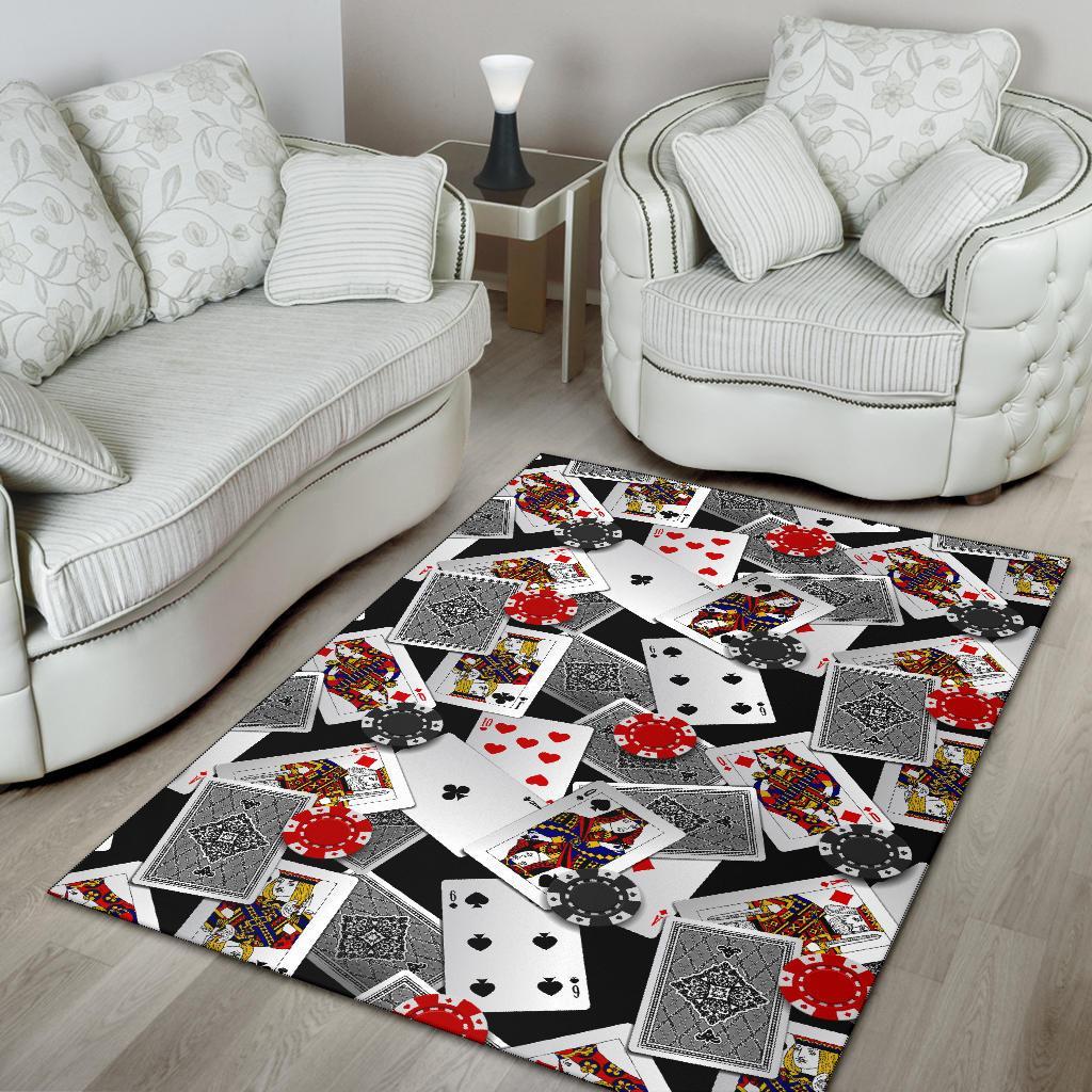 Casino Poker Print Pattern Floor Mat-grizzshop