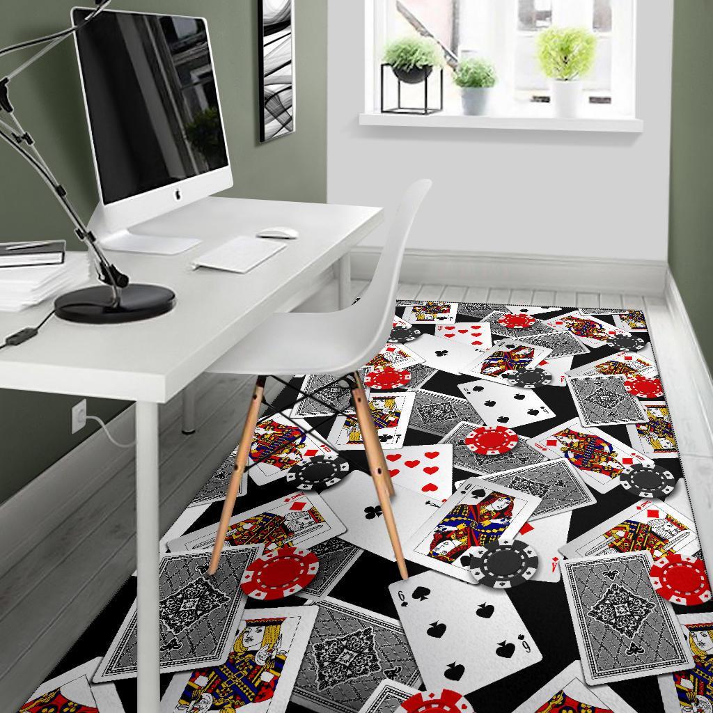 Casino Poker Print Pattern Floor Mat-grizzshop