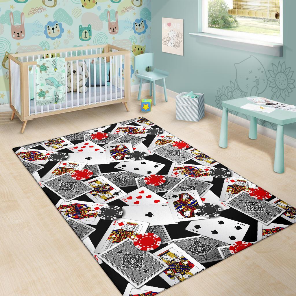 Casino Poker Print Pattern Floor Mat-grizzshop