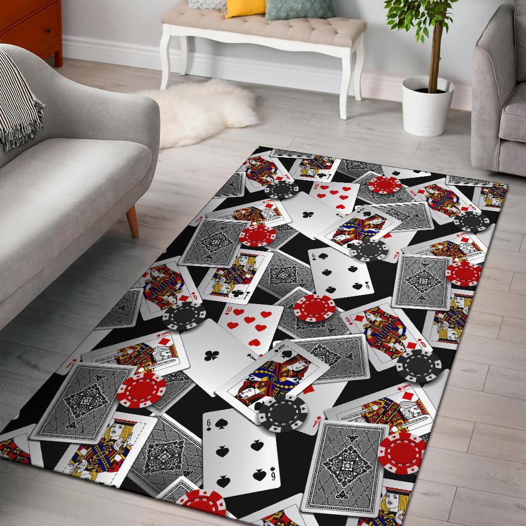 Casino Poker Print Pattern Floor Mat-grizzshop