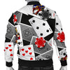 Casino Poker Print Pattern Men's Bomber Jacket-grizzshop