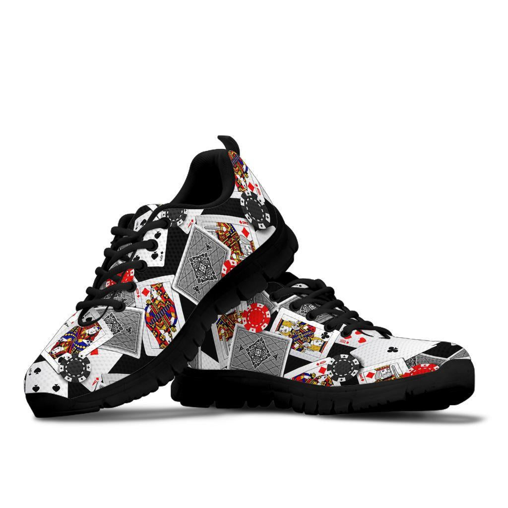 Casino Poker Print Pattern Sneaker Shoes For Men Women-grizzshop