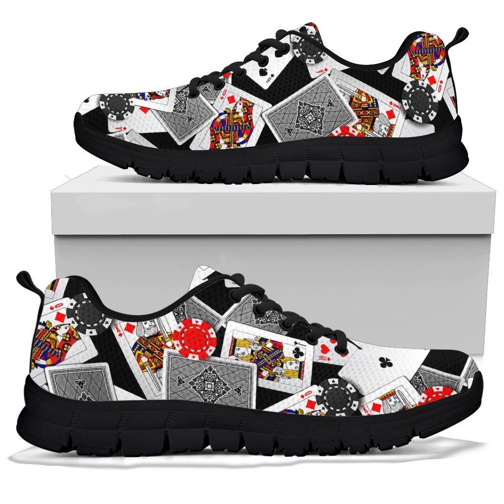 Casino Poker Print Pattern Sneaker Shoes For Men Women-grizzshop