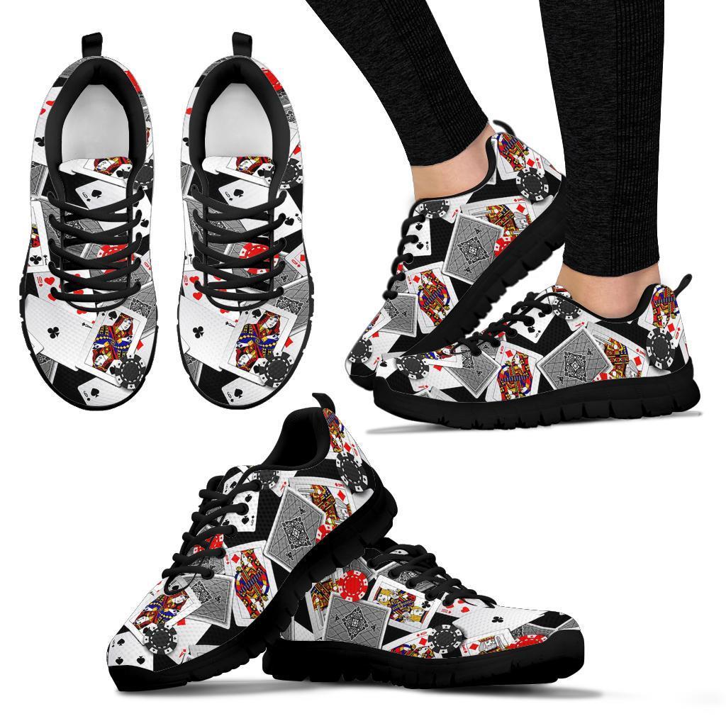 Casino Poker Print Pattern Sneaker Shoes For Men Women-grizzshop
