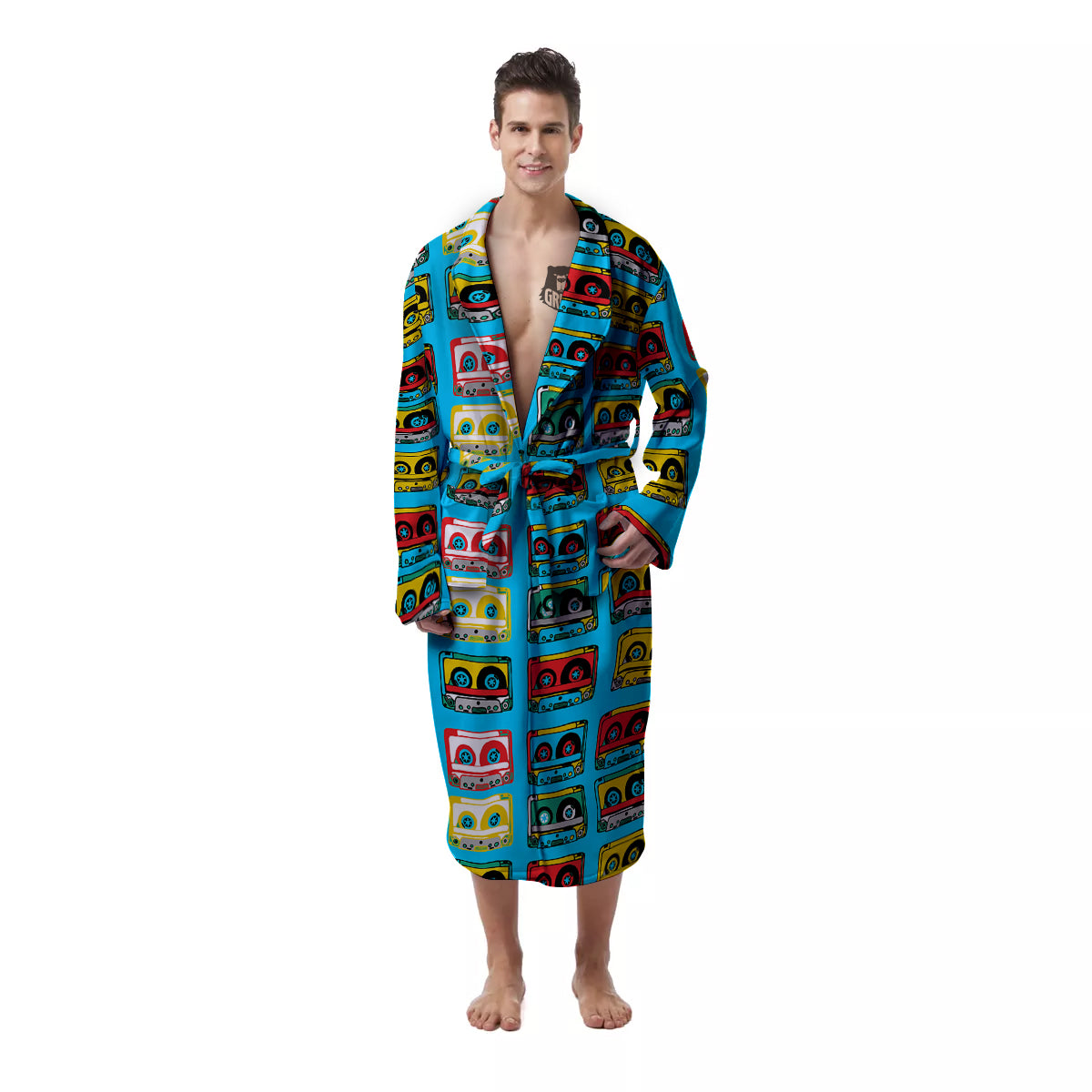 Nurse Print Pattern Men Long Robe