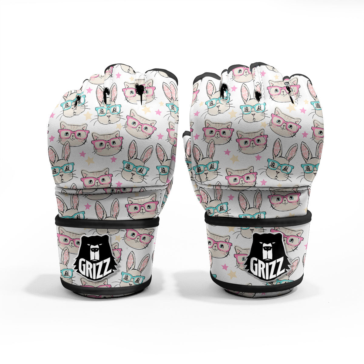 Cat And Rabbit Print Pattern MMA Gloves-grizzshop