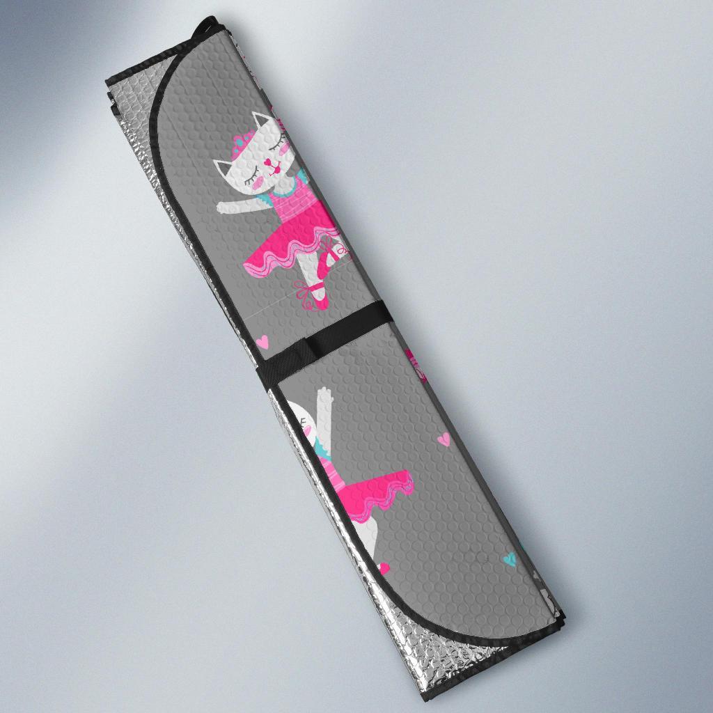 Cat Ballet Pattern Print Car Sun Shade-grizzshop