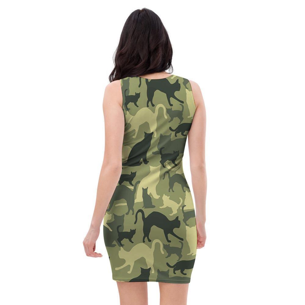 Cat Camouflage Print Bodycon Dress-grizzshop