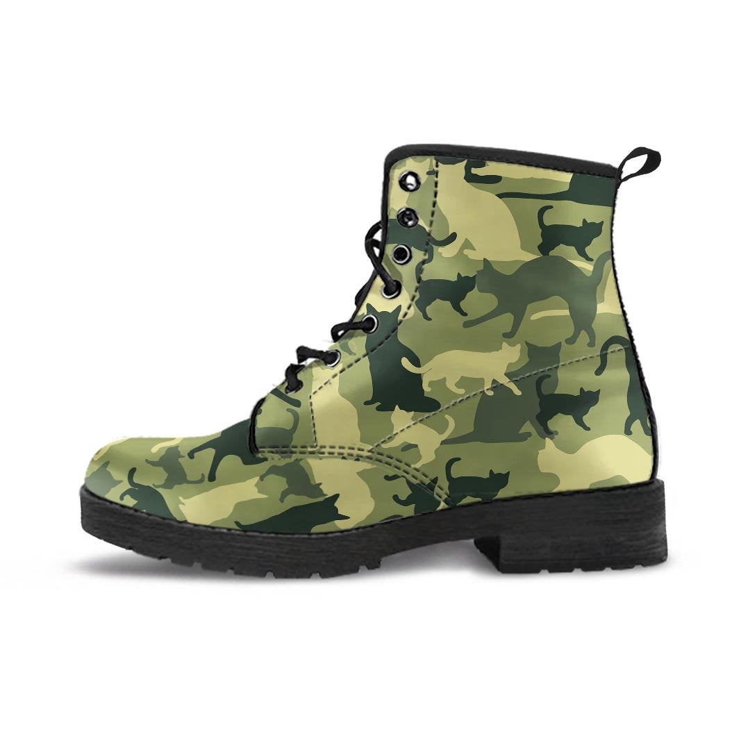 Cat Camouflage Print Men's Boots-grizzshop