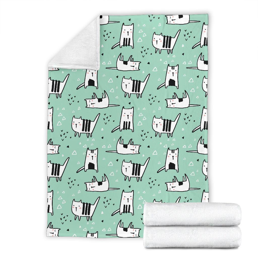 Cat Kitten Pattern Print Blanket-grizzshop