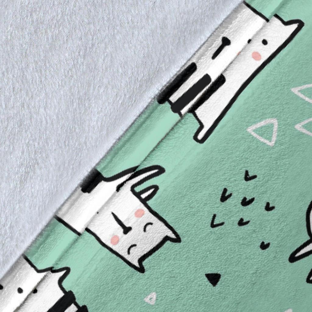 Cat Kitten Pattern Print Blanket-grizzshop