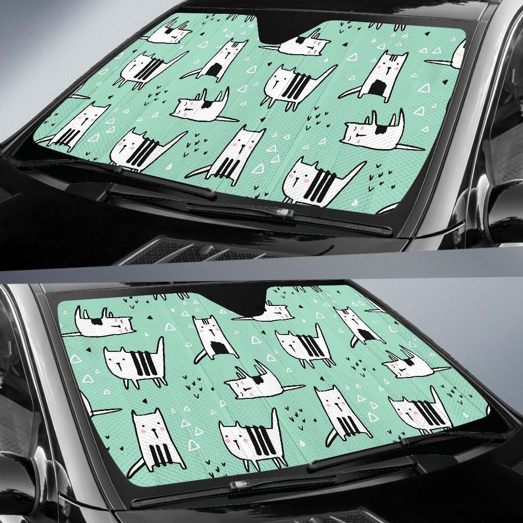 Cat Kitten Pattern Print Car Sun Shade-grizzshop