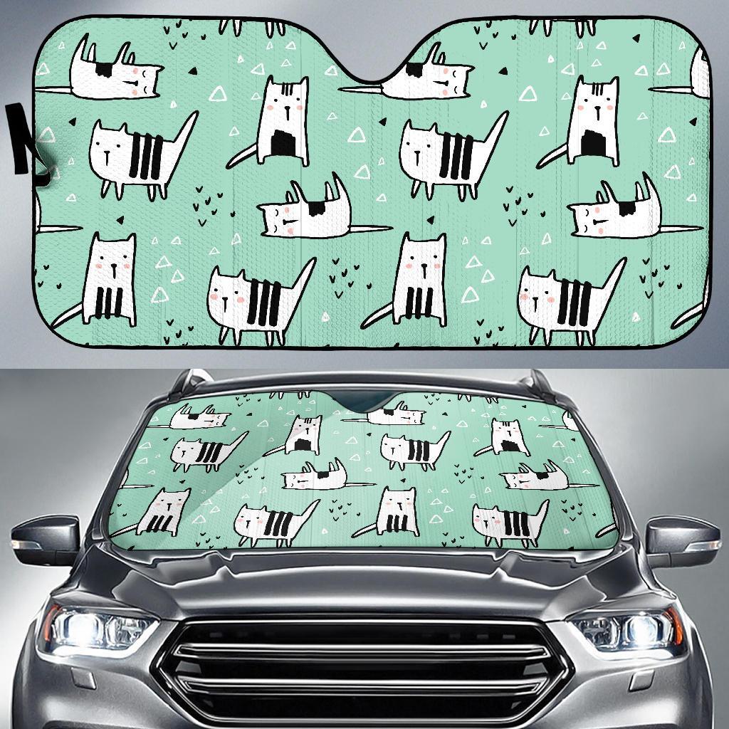 Cat Kitten Pattern Print Car Sun Shade-grizzshop