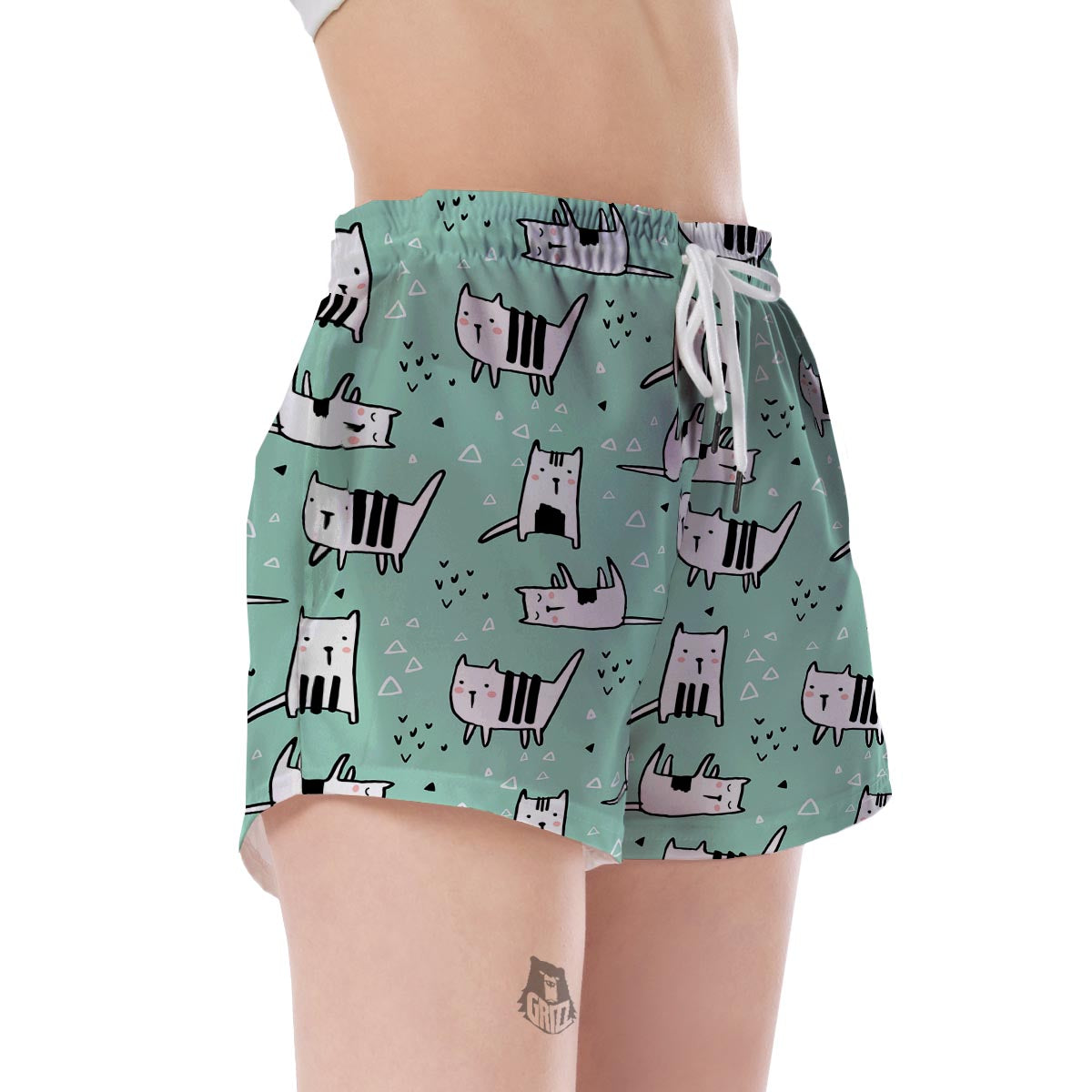 Cat Kitten Pattern Print Women's Shorts-grizzshop