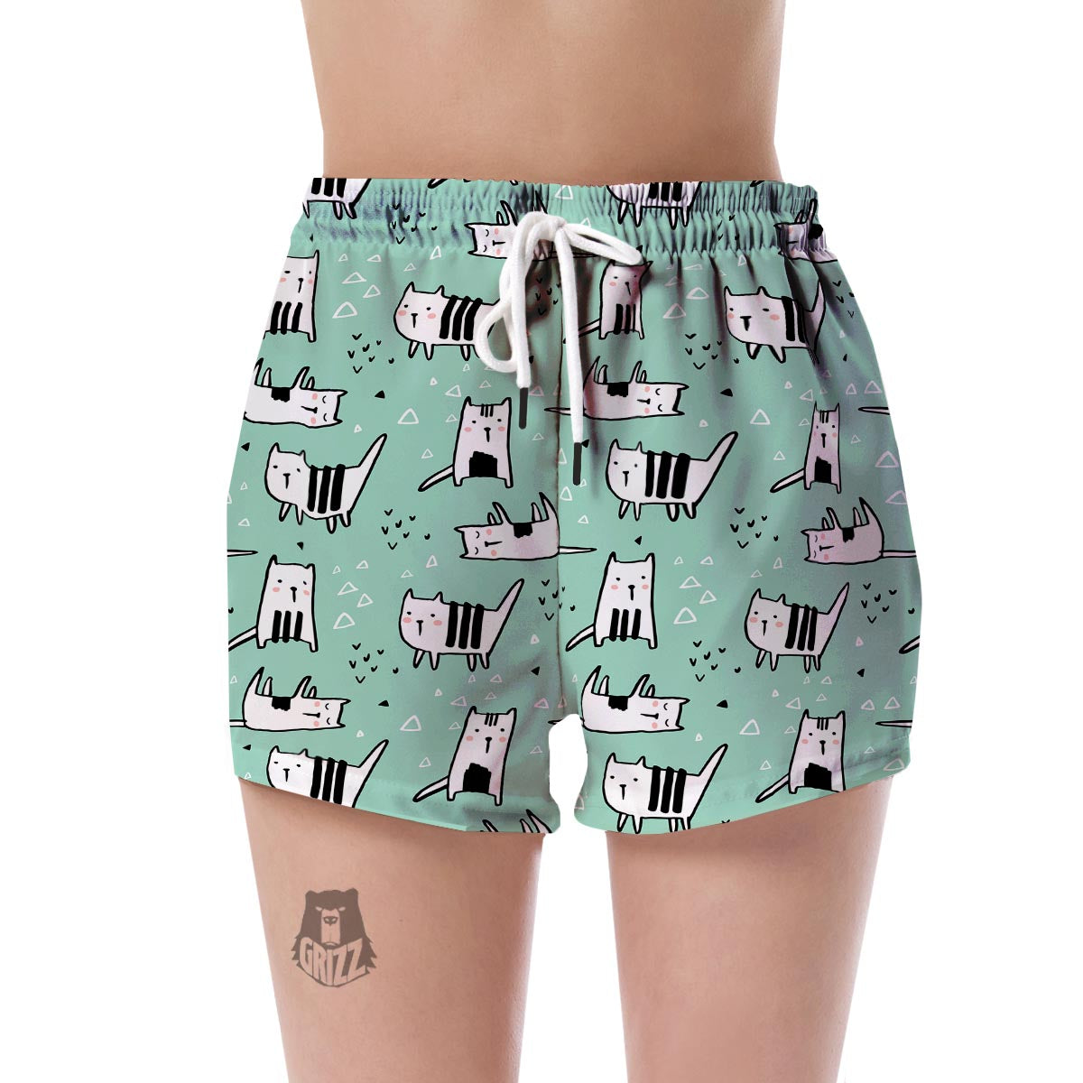 Cat Kitten Pattern Print Women's Shorts-grizzshop