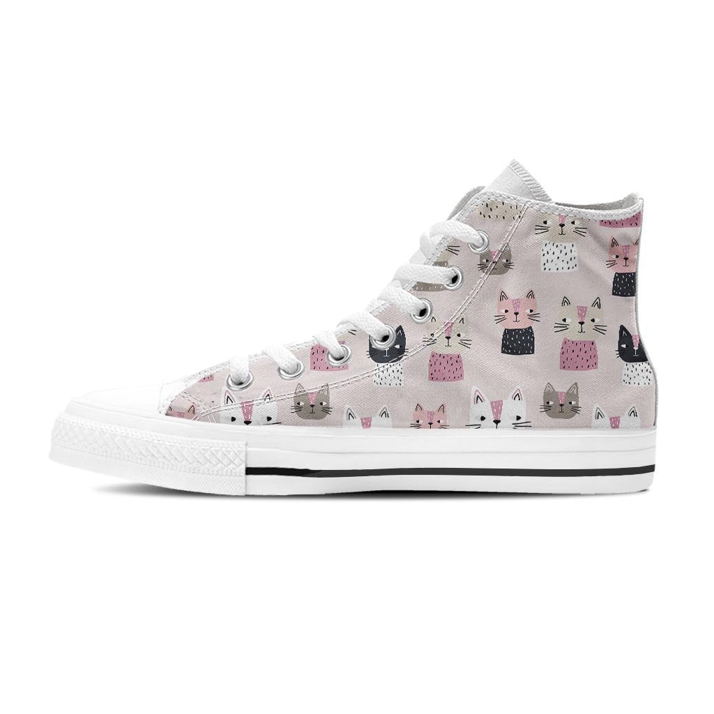 Cat Print Women's High Top Shoes-grizzshop