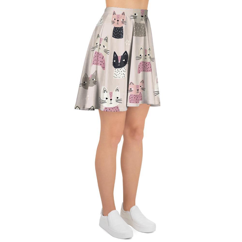 Cat Print Women's Skirt-grizzshop
