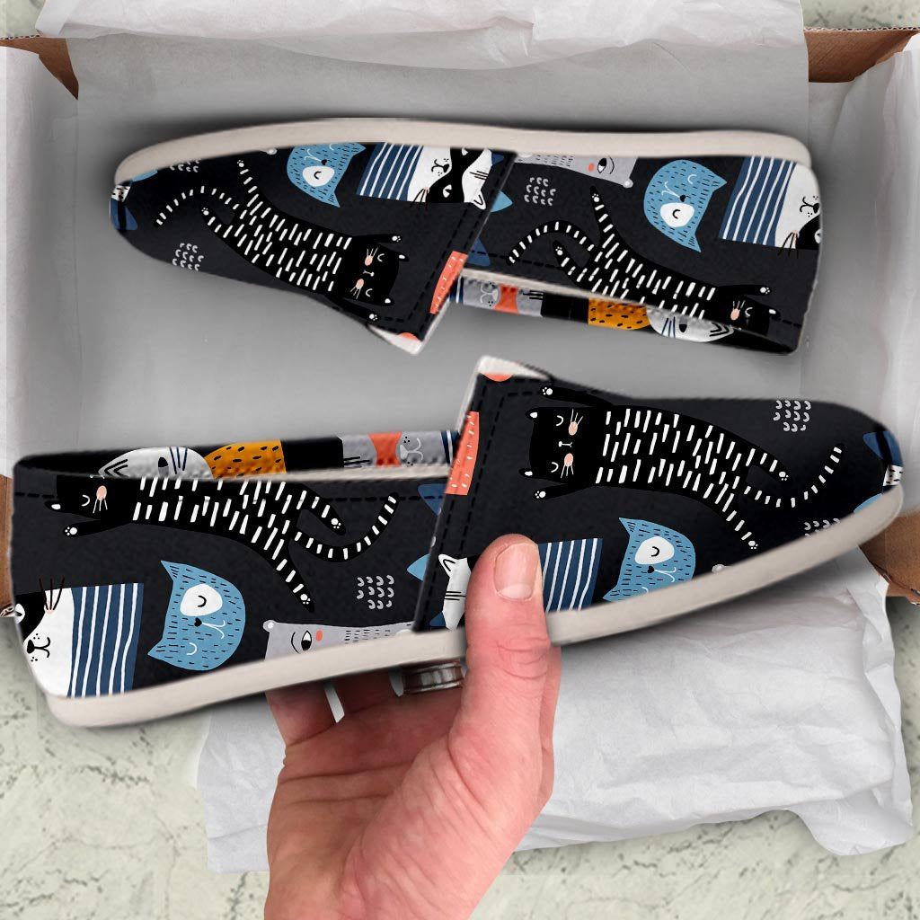 Cat Style Print Canvas Shoes-grizzshop