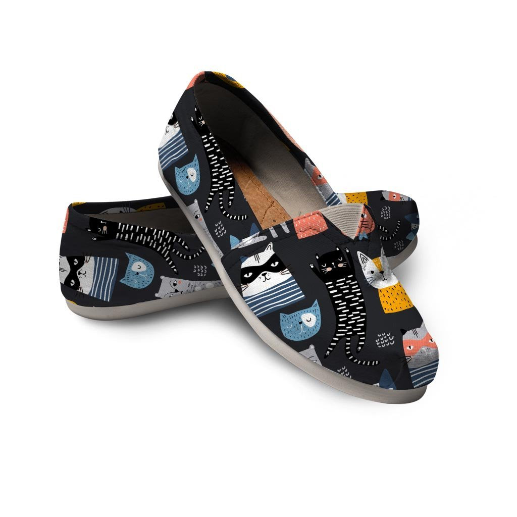Cat Style Print Canvas Shoes-grizzshop