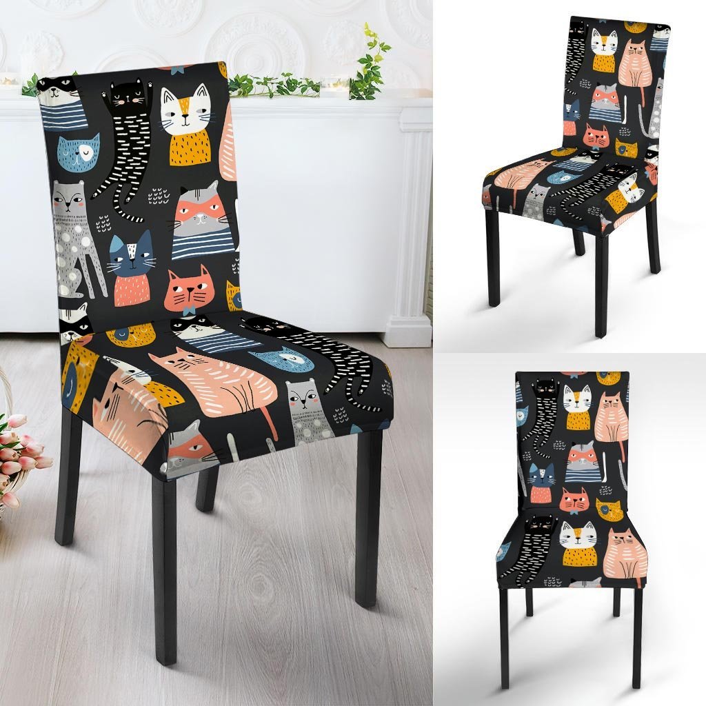 Cat Style Print Chair Cover-grizzshop