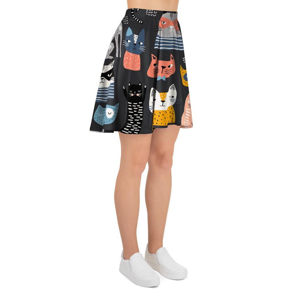 Cat Style Print Women's Skirt-grizzshop