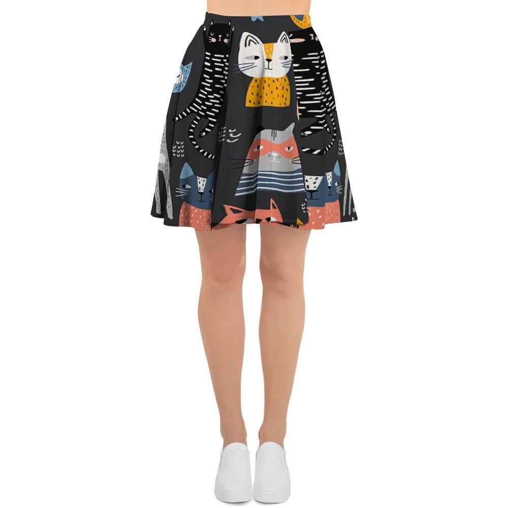 Cat Style Print Women's Skirt-grizzshop