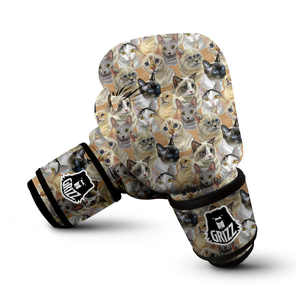 Cats Portrait Print Pattern Boxing Gloves-grizzshop