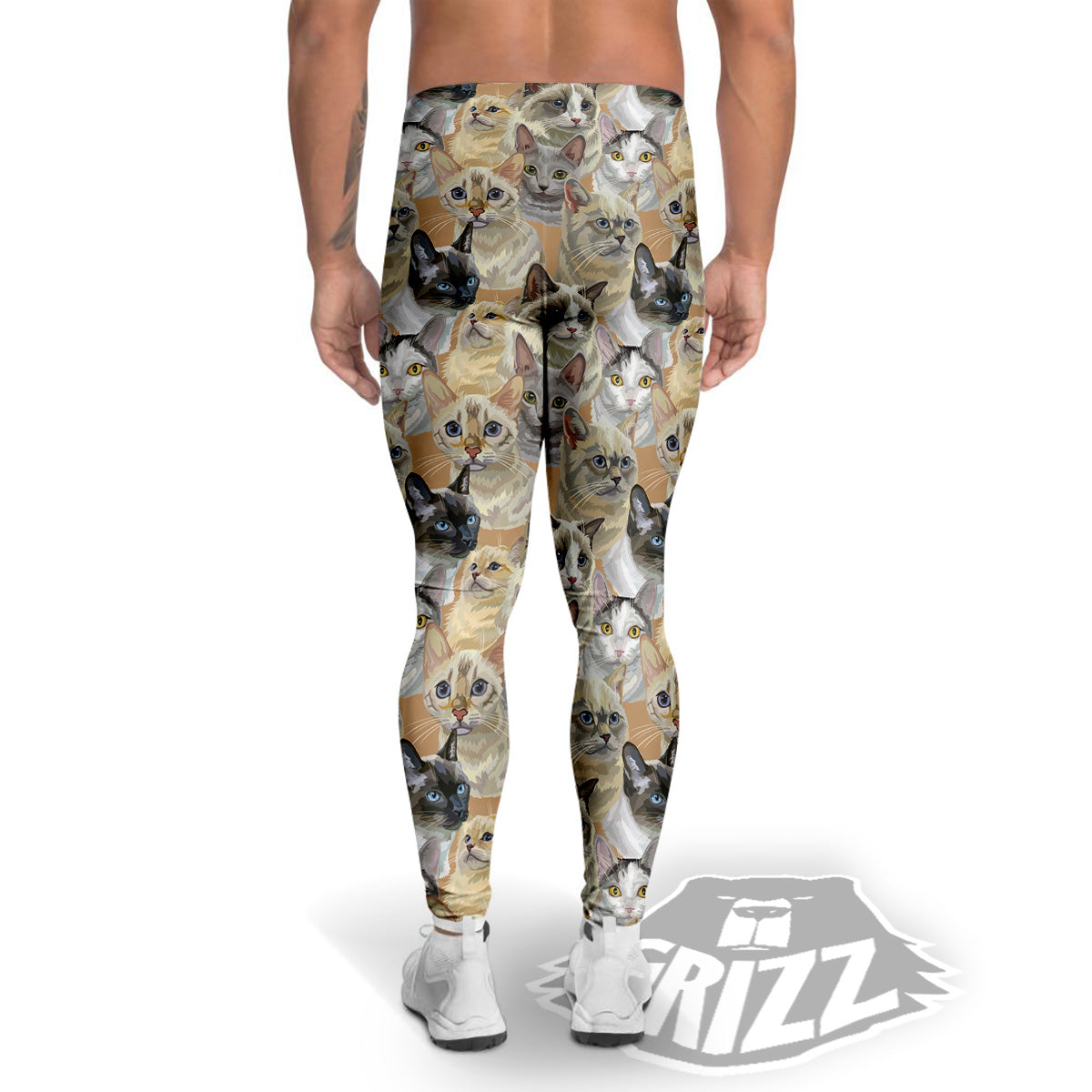 Cats Portrait Print Pattern Men's Leggings-grizzshop