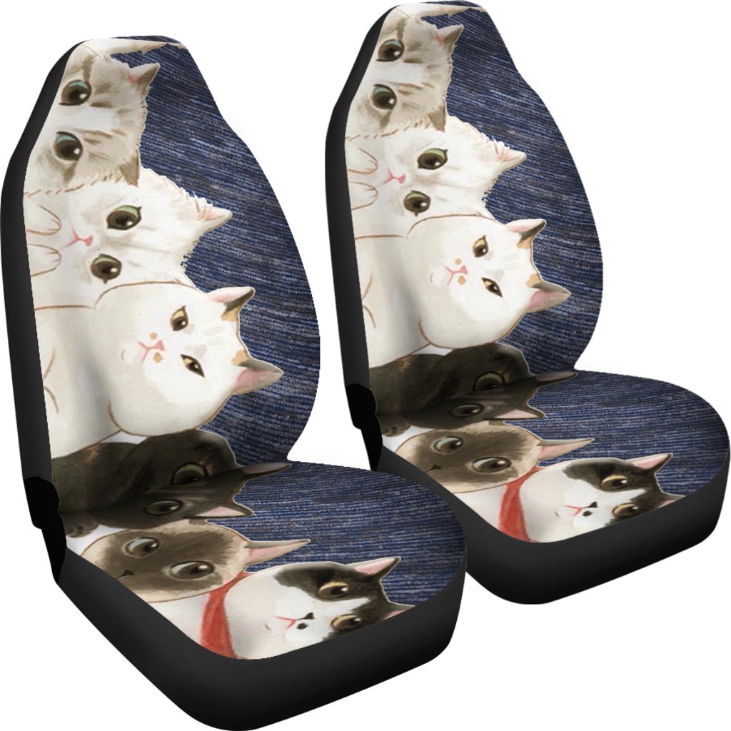 Cats - blue pattern Car Seat Cover-grizzshop