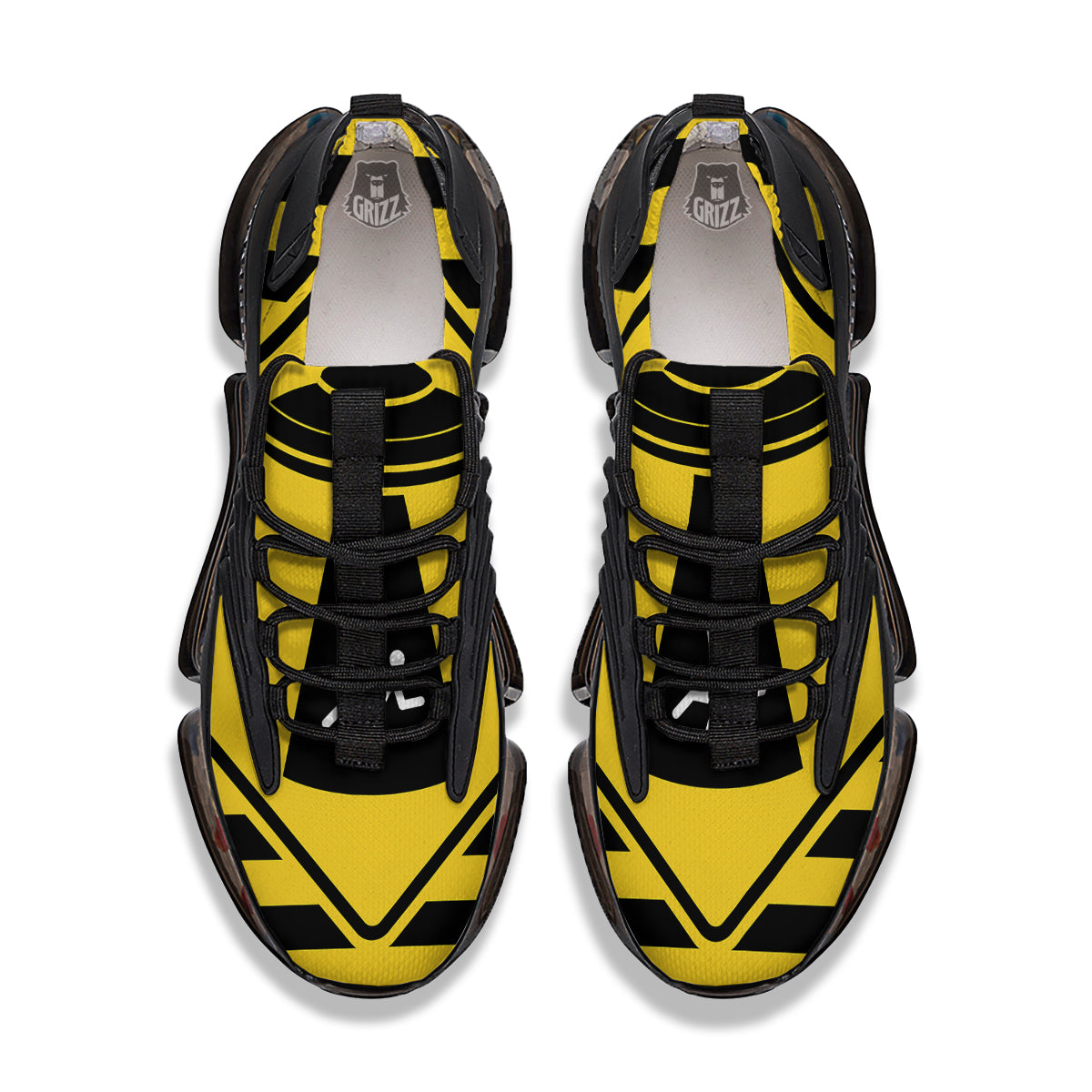 Caution Alien Abduction Warning Sign Print Black Gym Shoes-grizzshop