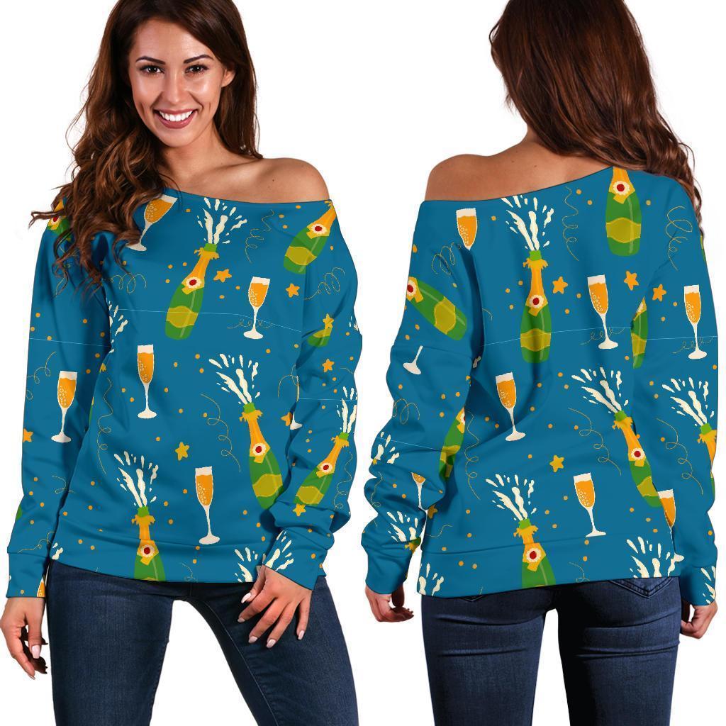 Celebrate Champagne Print Pattern Women Casual Bomber Jacket