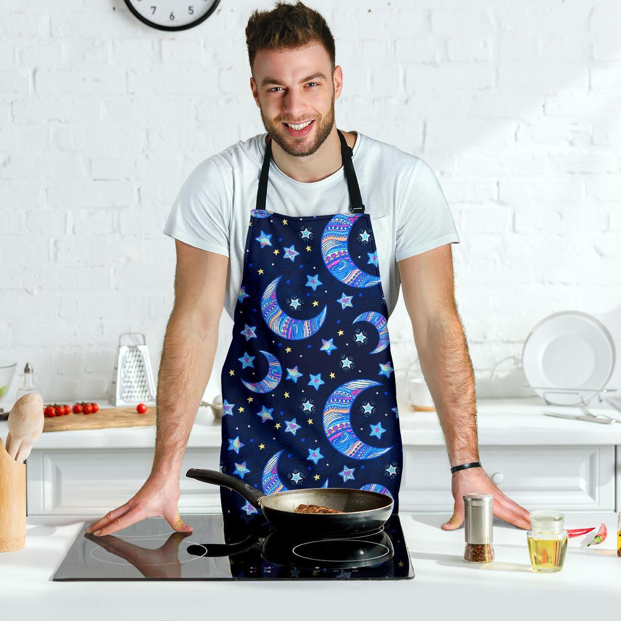 Celestial Pattern Print Men's Apron-grizzshop