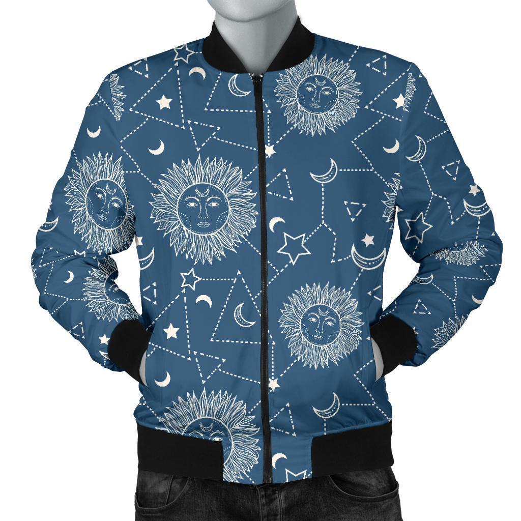 Celestial Print Pattern Men's Bomber Jacket-grizzshop